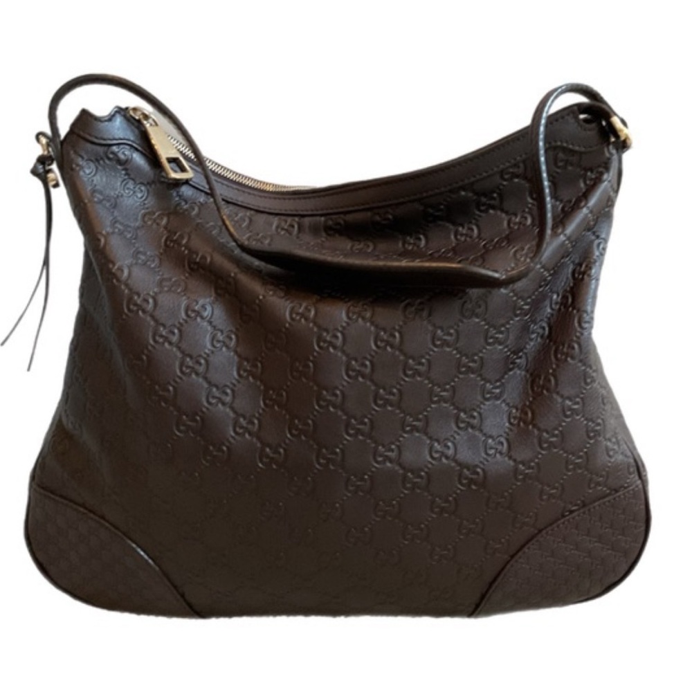 Vintage Gucci Brown Leather Shoulder hobo Bag